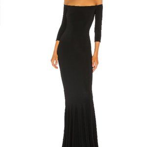 Norma Kamali Off the Shoulder Fishtail Gown